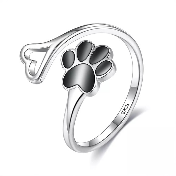 Okie Dokie Fun Jewelry - Genuine 925 Sterling Sliver Paw 🐾 Print Ring